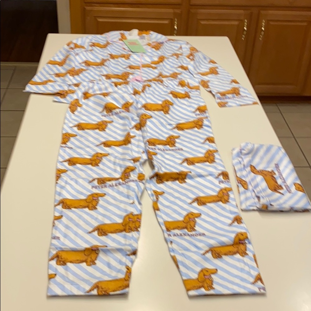 2 piece pajama set with dogs.  Bamboo cotton